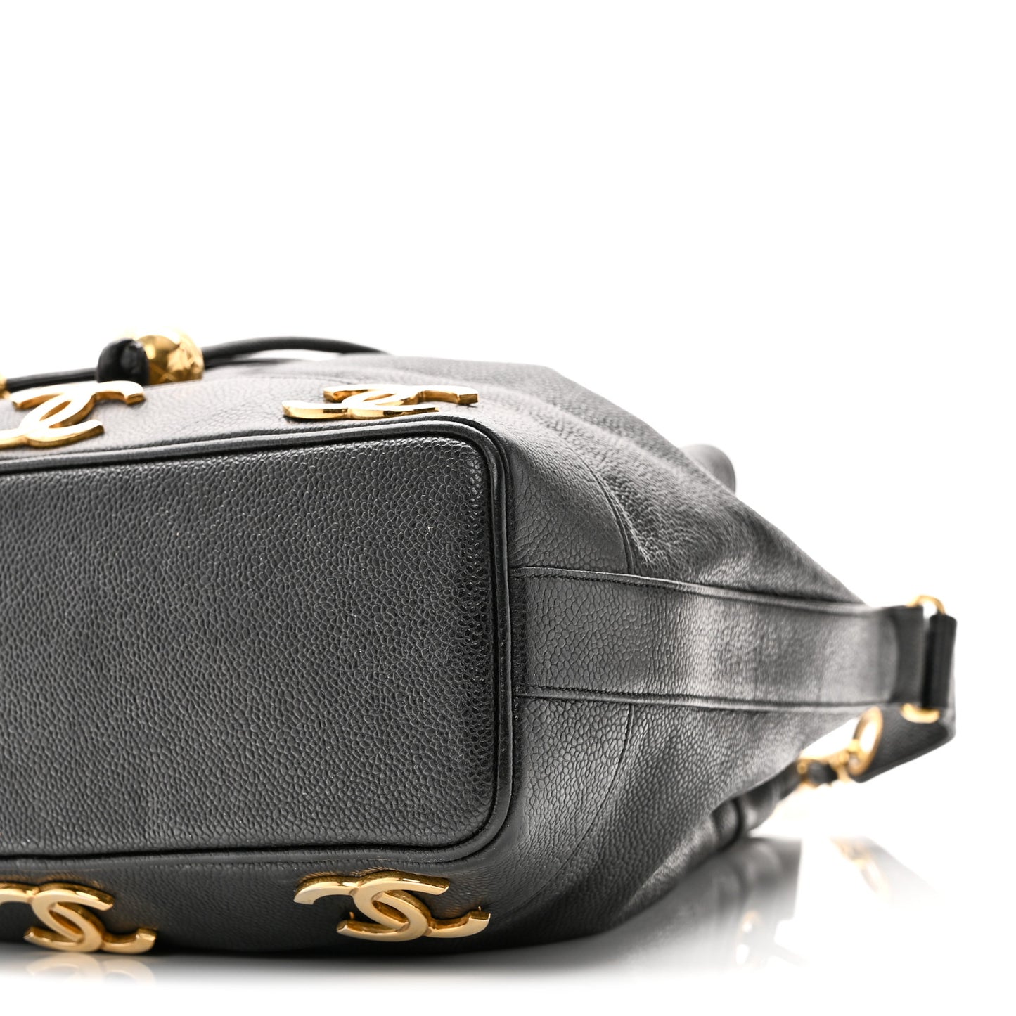 Caviar CC Drawstring Shoulder Bag Black