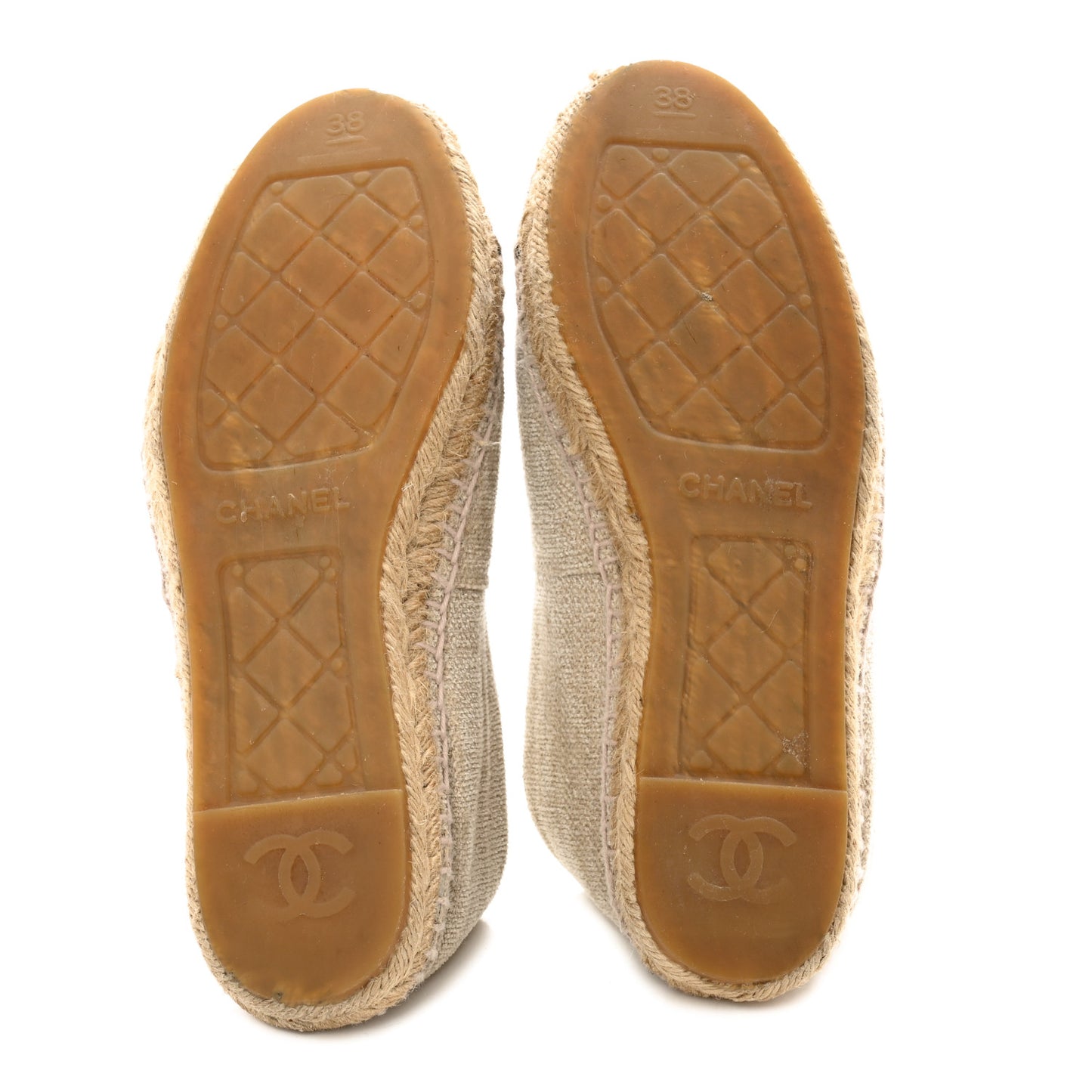Toile Sequin CC Espadrilles 38 Beige Black