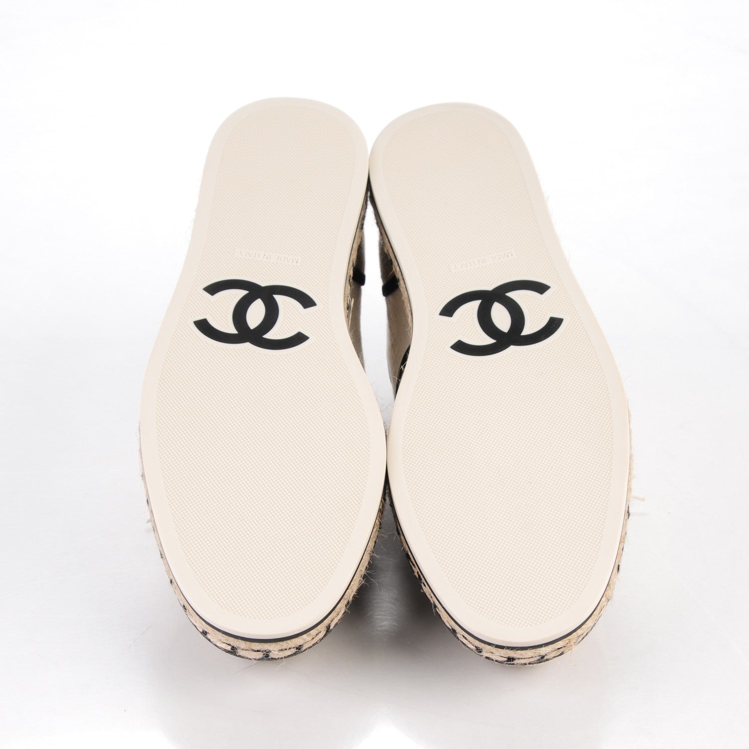 Chanel Cotton Lace Up Espadrilles 39.5 Light Beige Dark Beige 5 of 7