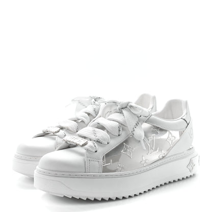 Louis Vuitton Monogram PVC Time Out Sneakers 38.5 Silver 3 of 10