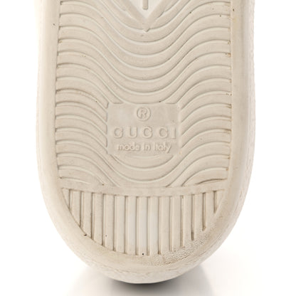 Gucci Calfskin Interlocking G Perforated Womens Ace Sneakers 37.5 White Grey Sky 8 of 9