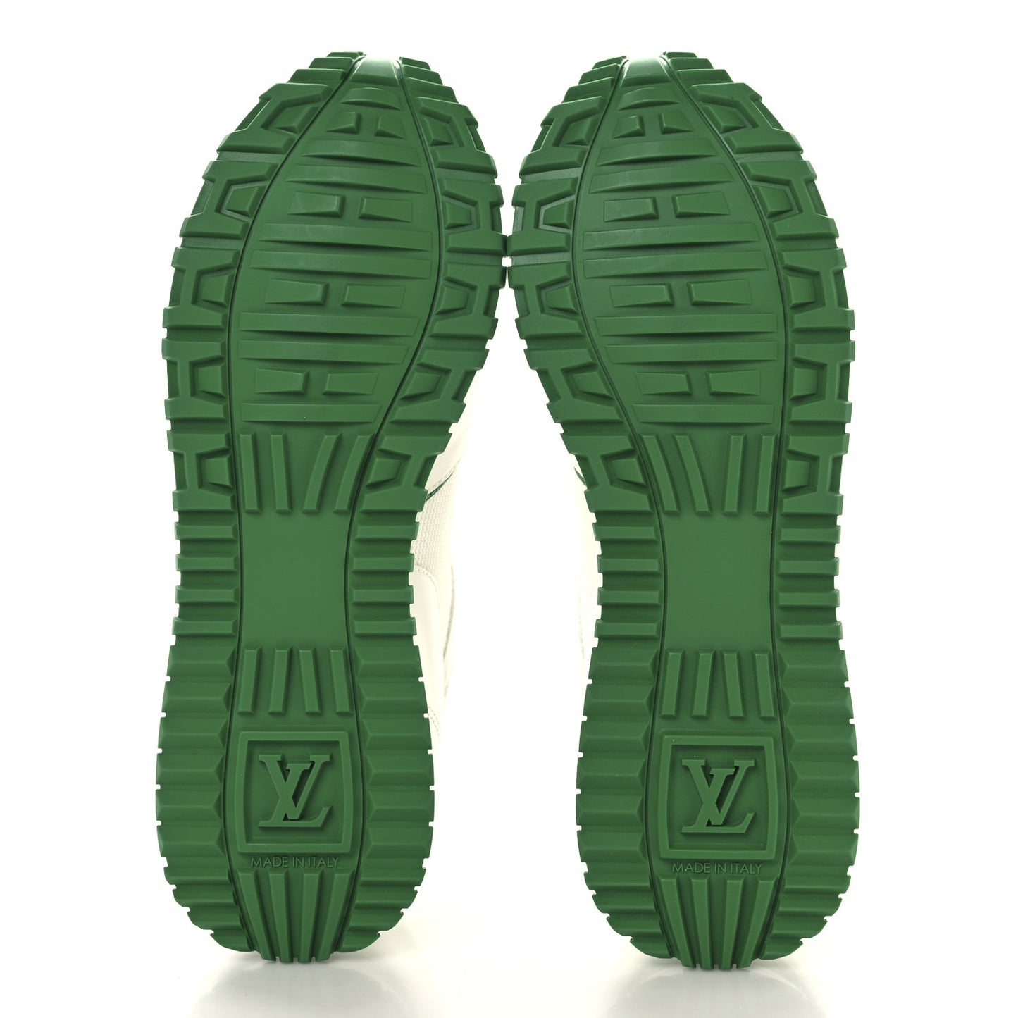 Calfskin Monogram Run Away Sneakers 36 White Green