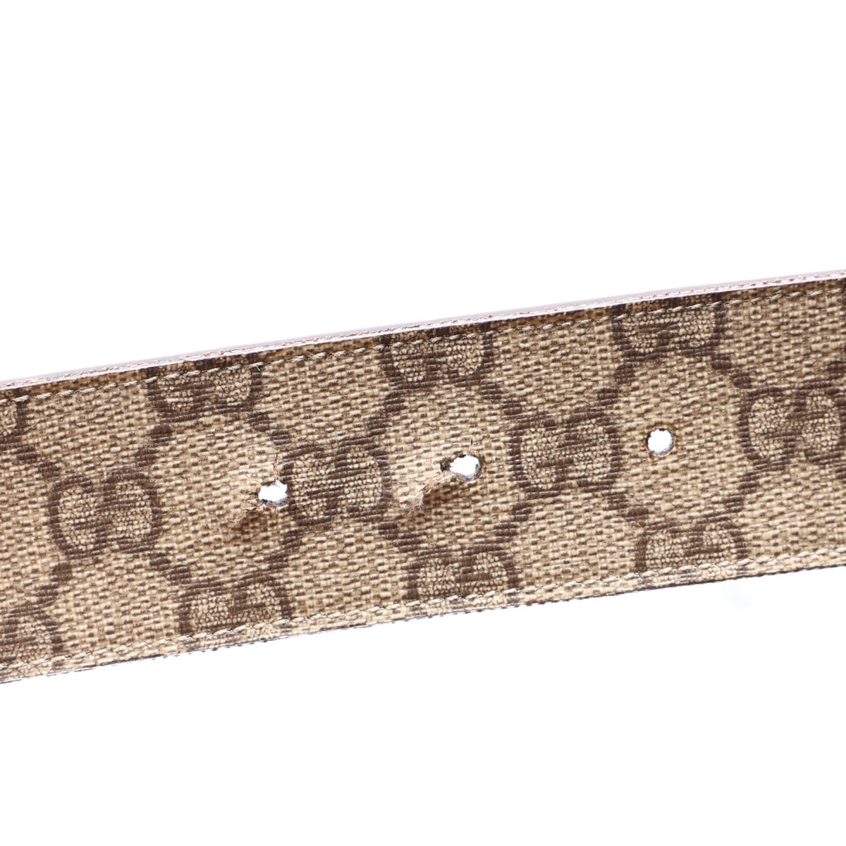 Gucci GG Supreme Monogram Calfskin Double G 80 32 Belt Beige Ebony New Acero 3 of 5