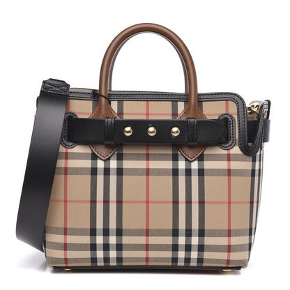 Burberry Calfskin Vintage Check Triple Stud Mini Belt Bag Archive Beige 1 of 10