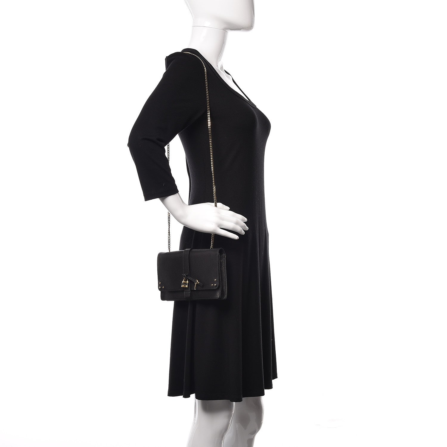 Chloe Calfskin Aurore Wallet on Chain Black 2 of 10