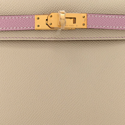 Hermes Epsom Horseshoe Mini Kelly Sellier 20 Craie Mauve Sylvestre 7 of 16