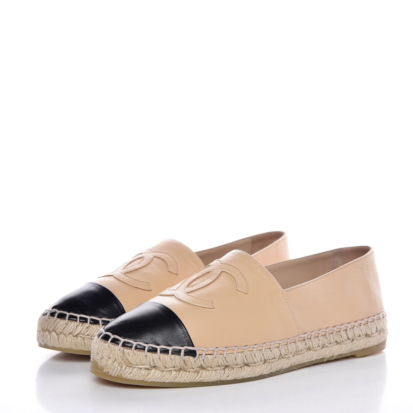 Lambskin CC Espadrilles 39 Beige Black