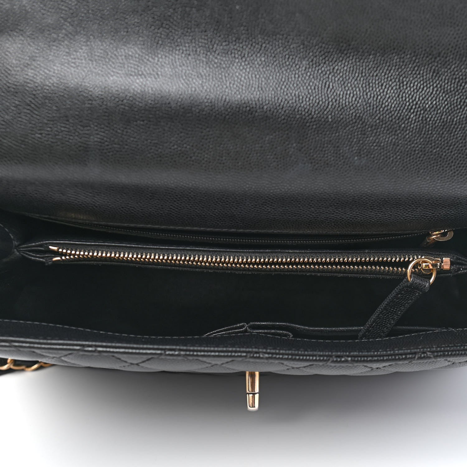 Chanel Caviar Lizard Quilted Medium Coco Handle Flap Black 5 of 9