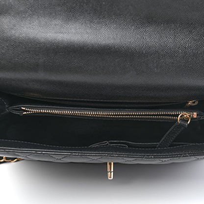 Chanel Caviar Lizard Quilted Medium Coco Handle Flap Black 5 of 9