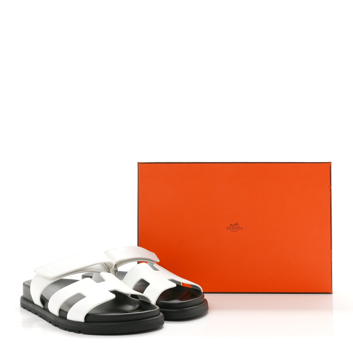 Hermes Calfskin Womens Chypre Sandals 36.5 White 10 of 10