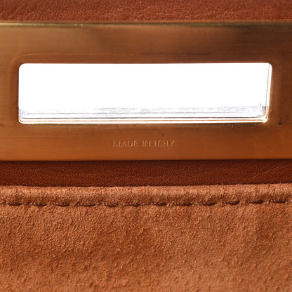 Fendi Vitello Suede Medium Peekaboo Iconic Satchel Cuoio Rame Moro 9 of 17