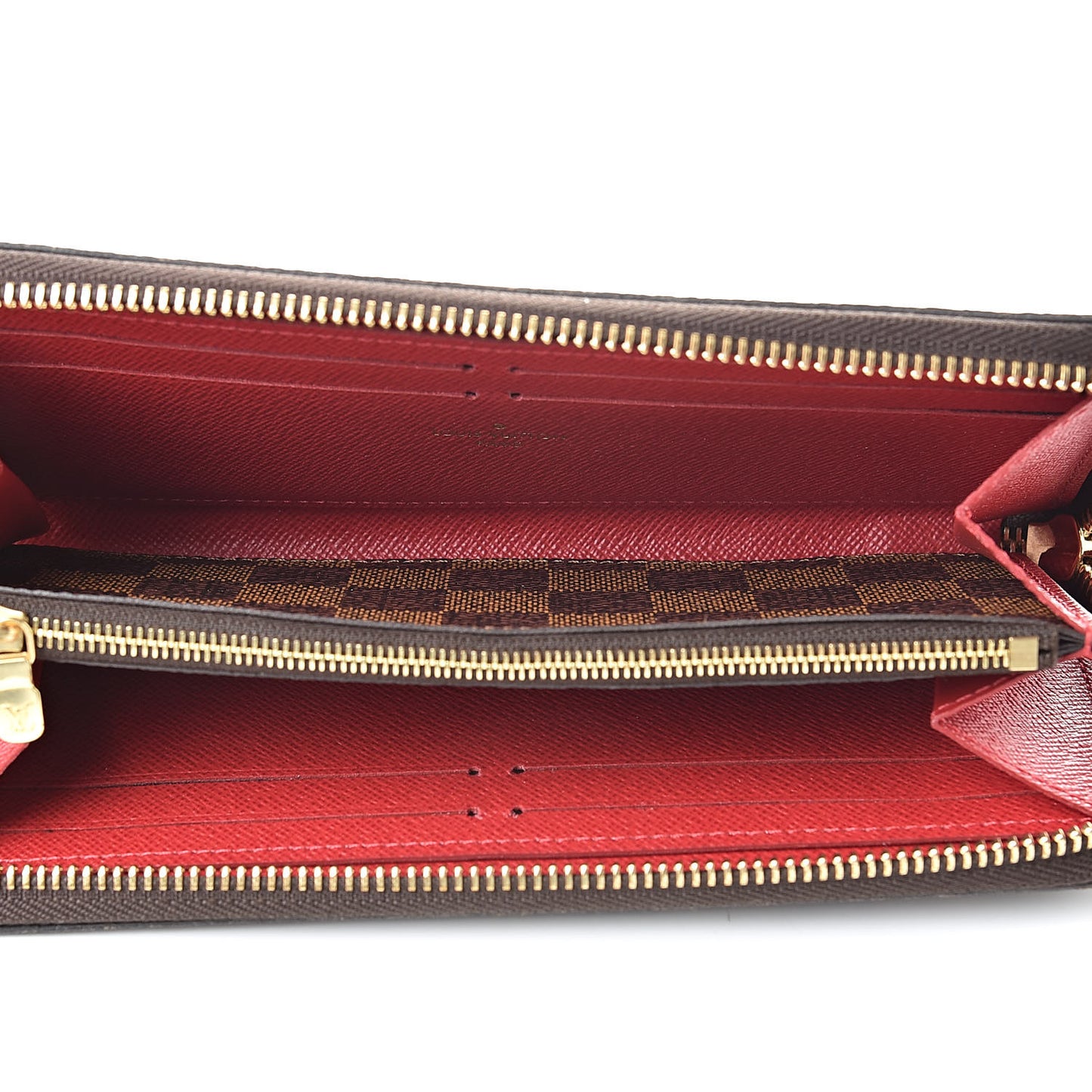 Damier Ebene Clemence Wallet Cherry