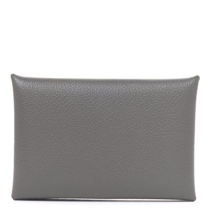 Hermes Evercolor Calvi Card Case Gris Meyer 1 of 7