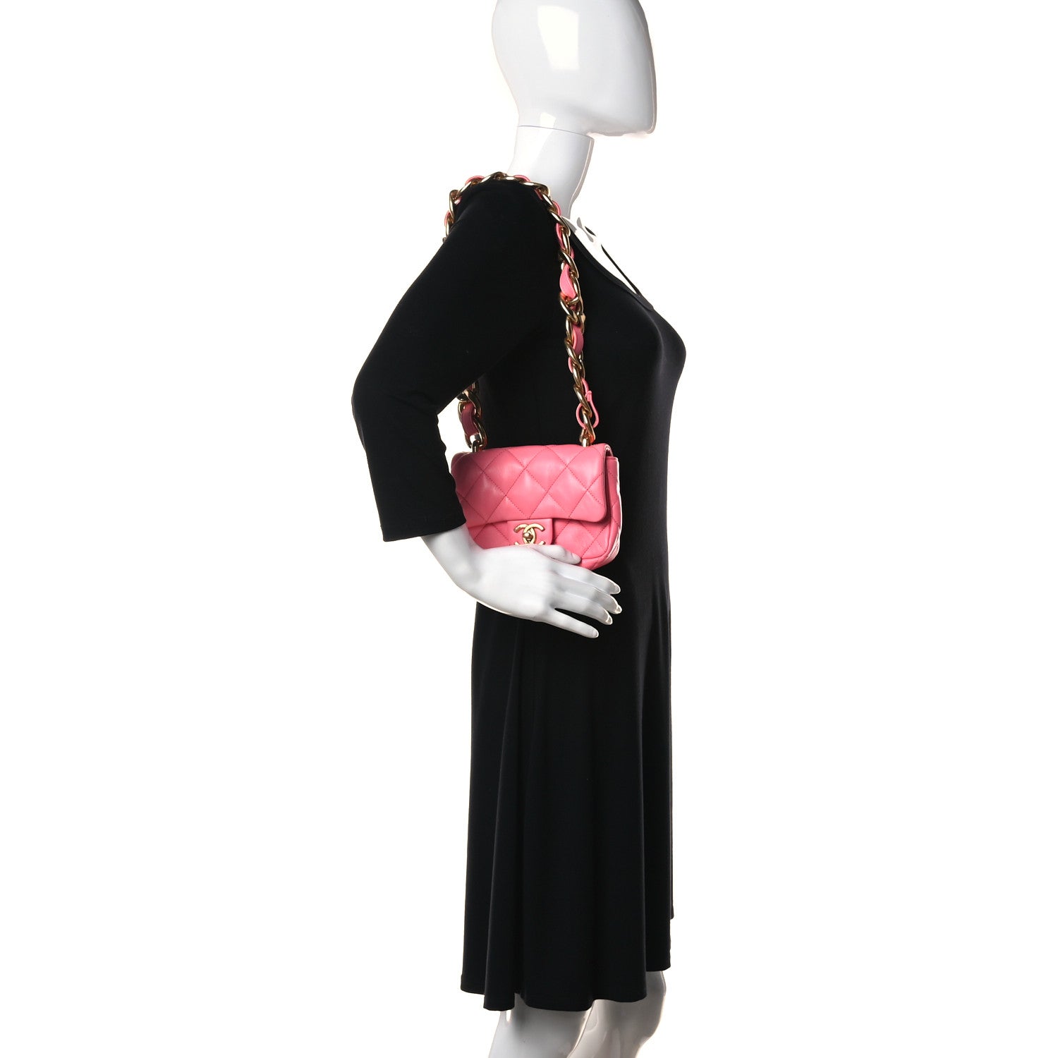 Chanel Lambskin Quilted Mini Funky Town Flap Pink 2 of 9