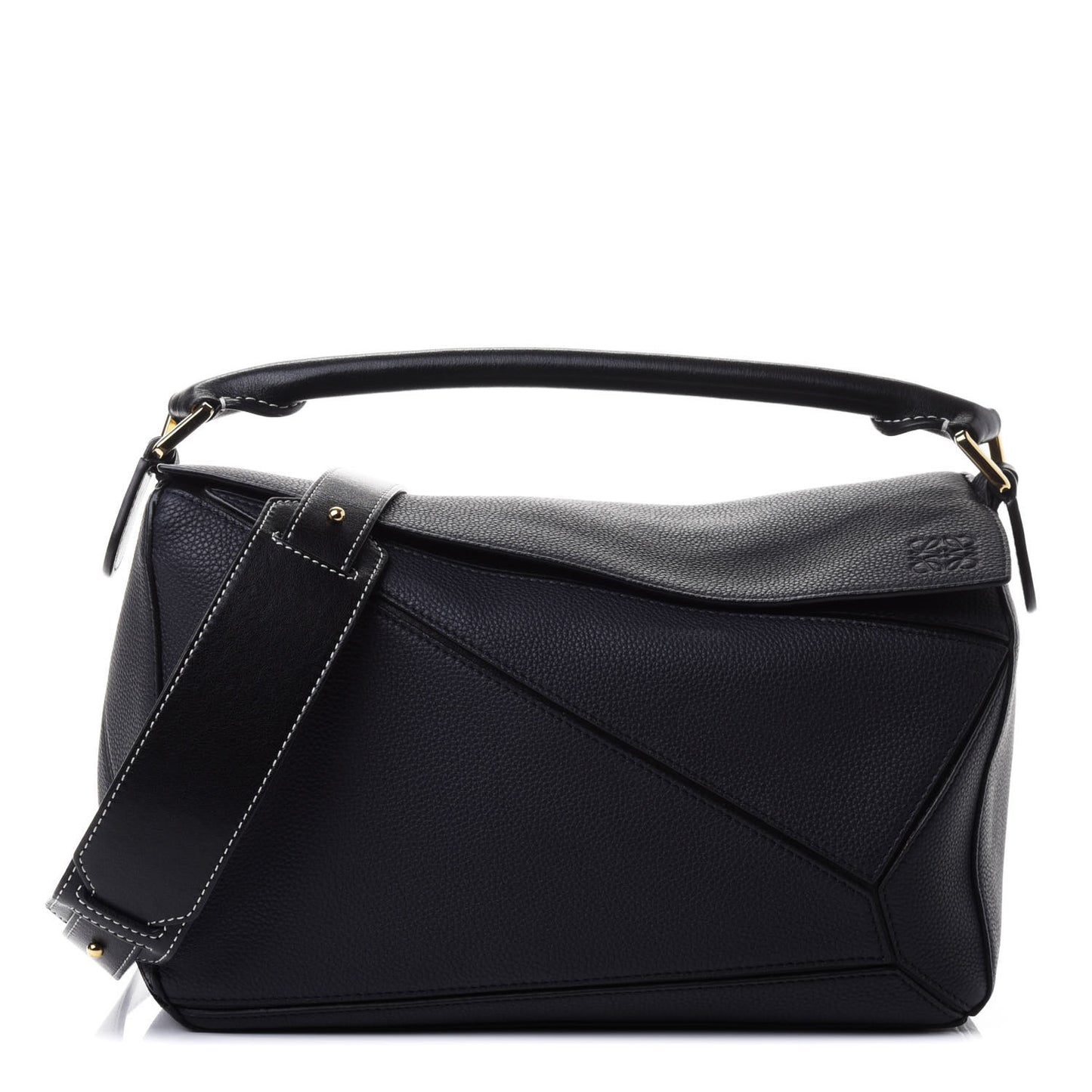 Calfskin Medium Puzzle Bag Midnight Blue Black