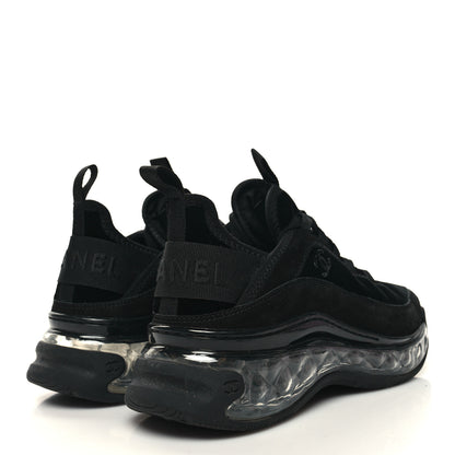 Chanel Suede Calfskin Velvet Grosgrain CC Sneakers 36.5 Black 4 of 8