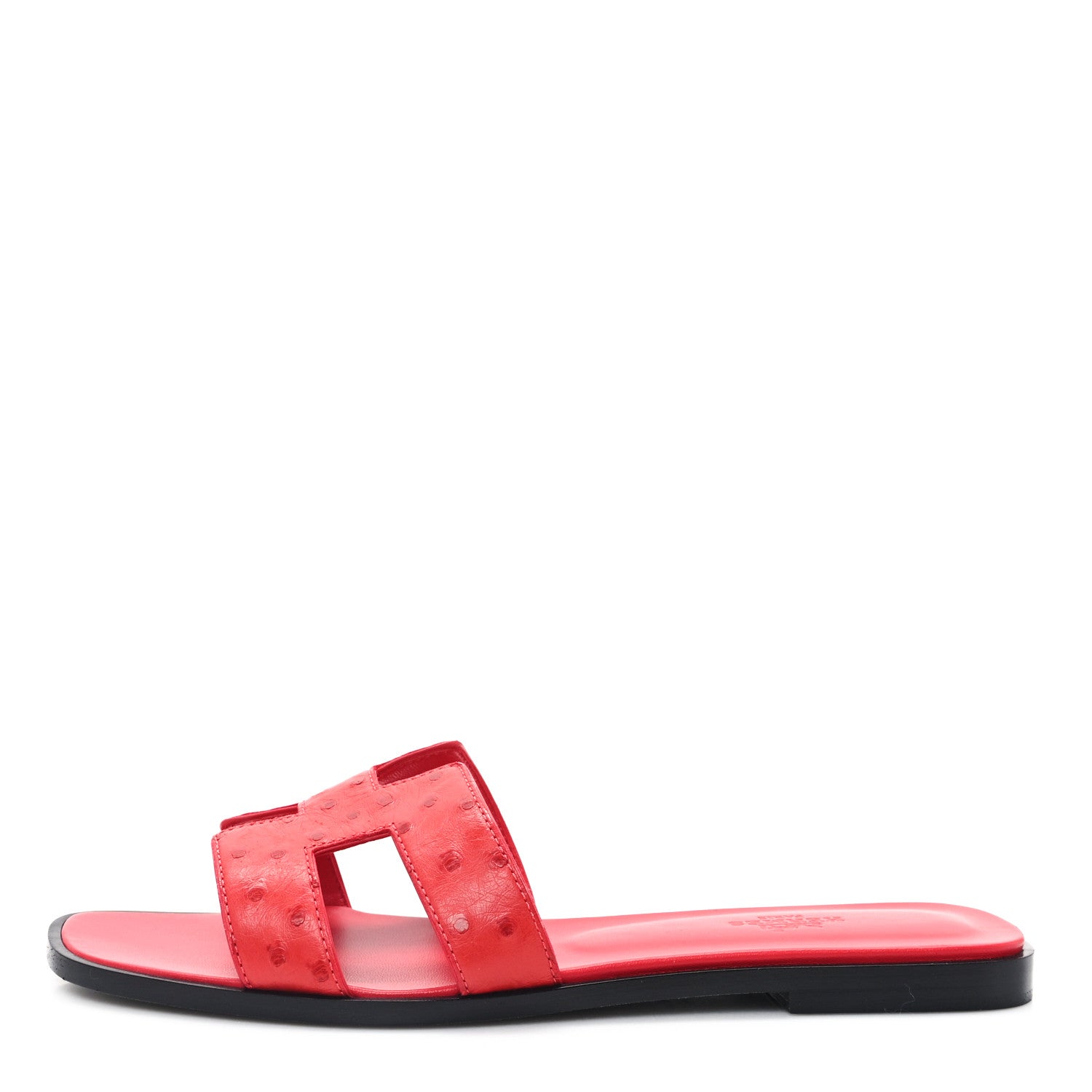 Hermes Ostrich Oran Sandals 38 Rose Cotinga 1 of 10