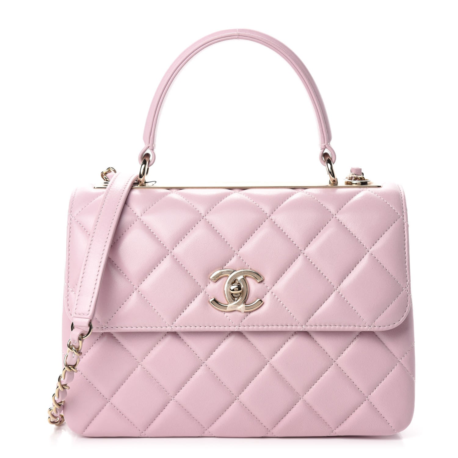 Chanel Lambskin Quilted Small Trendy CC Flap Dual Handle Bag Light Pink 1 of 11