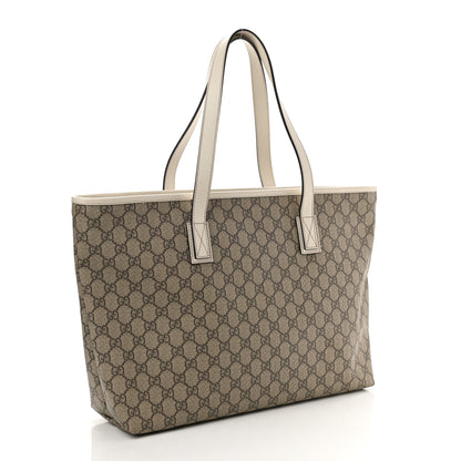 Gucci GG Supreme Monogram Medium Zippered Shopping Tote Off White 3 of 10