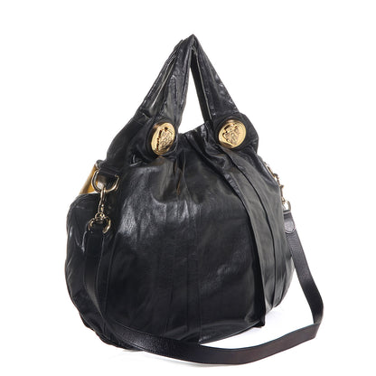 Gucci Leather Large Hysteria Top Handle Bag Black Yellow 3 of 9