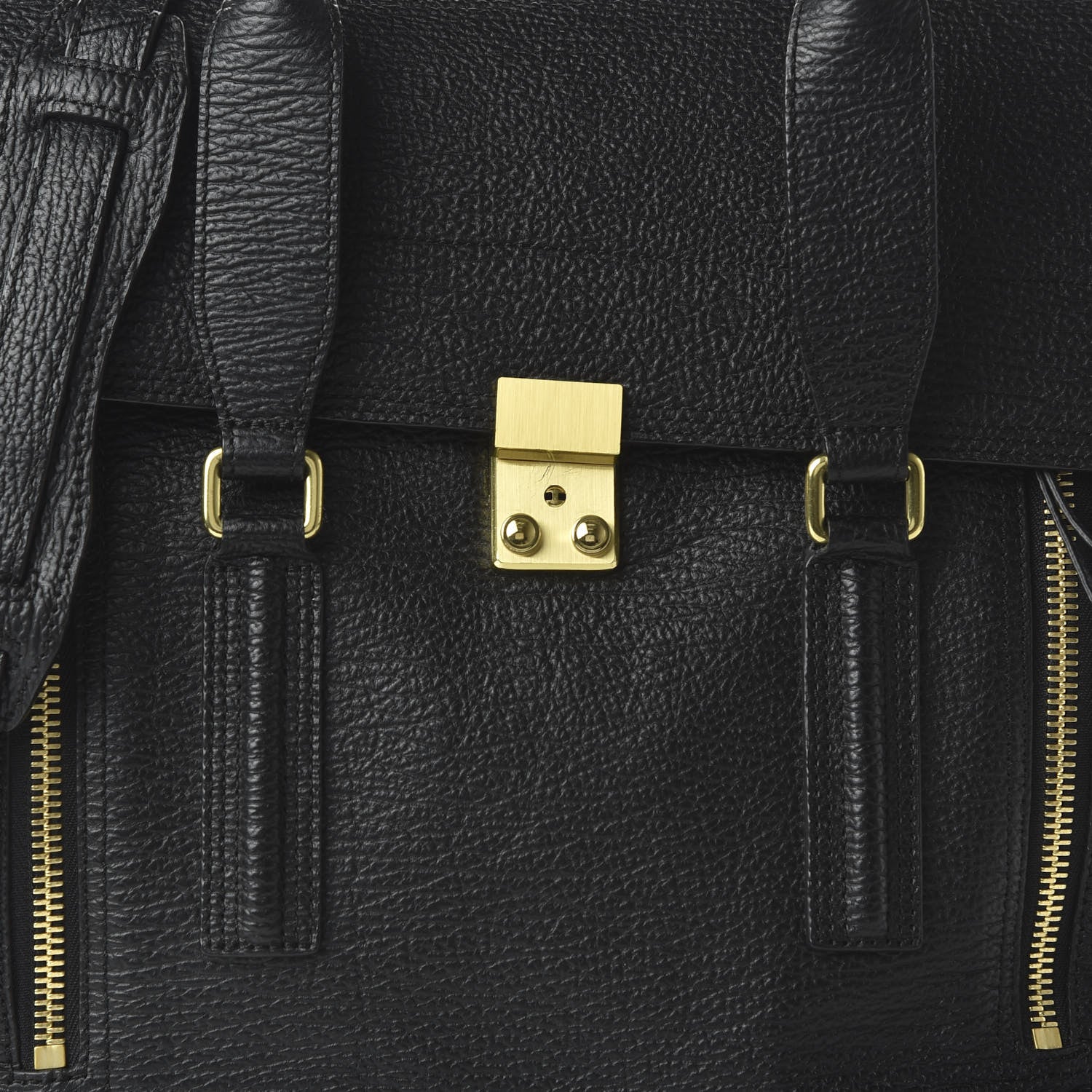 3.1 Phillip Lim 3.1 Textured Calfskin Large Pashli Satchel Black 9 of 10