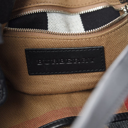 Burberry Grainy Calfskin House Check Medium Maidstone Black 6 of 11