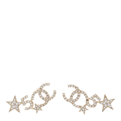 Chanel Crystal Star 5 CC Earrings Gold 1 of 5