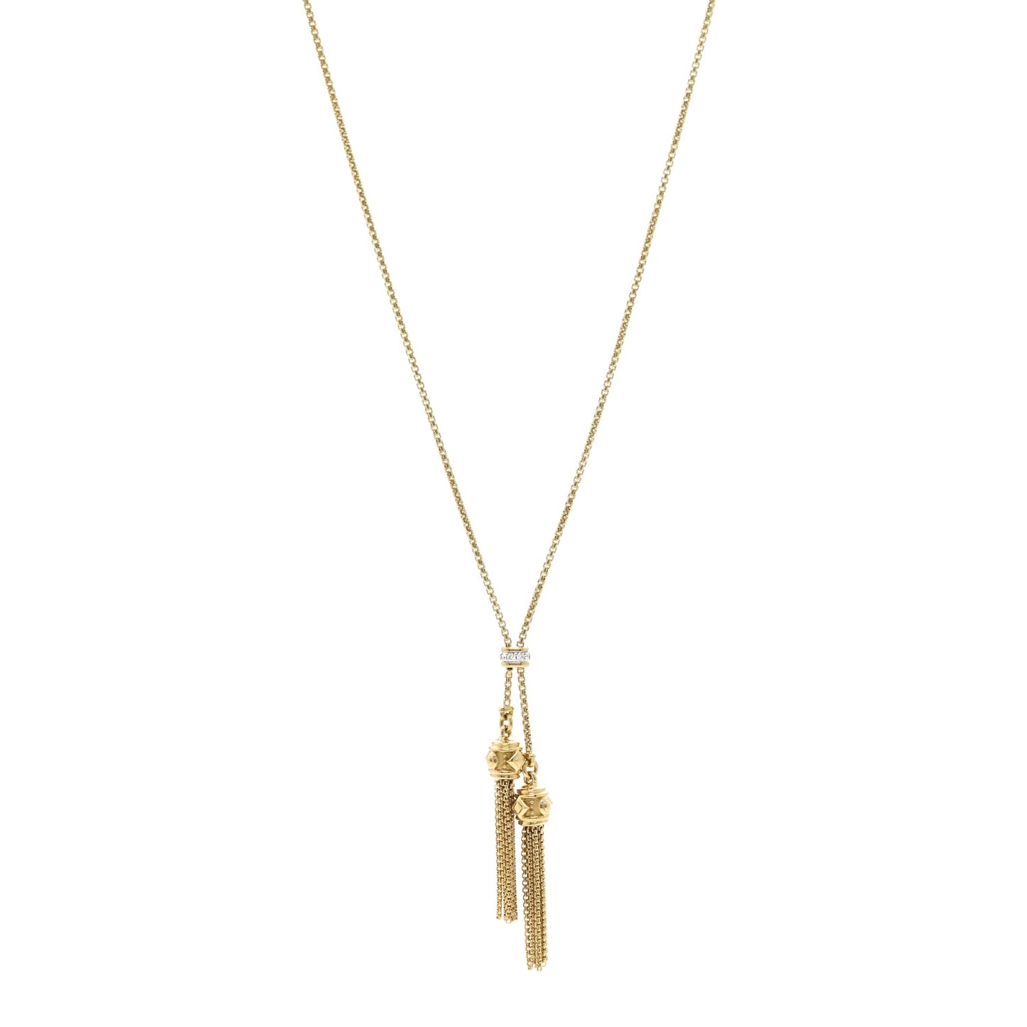 18K Yellow Gold Diamond Renaissance Tassel Necklace