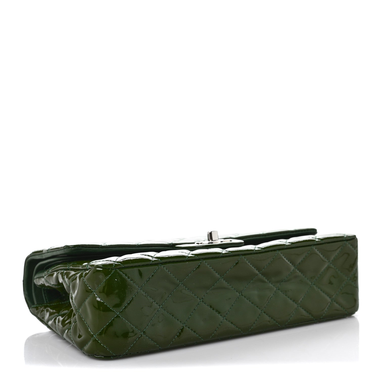 Chanel Patent Calfskin Quilted Medium Double Flap Green 3 of 8