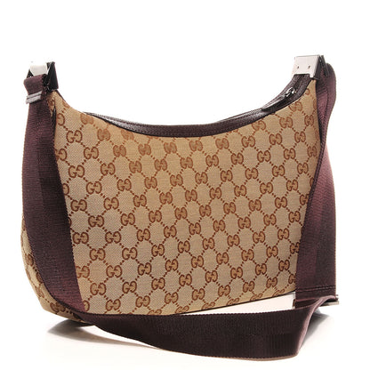 Gucci Monogram Medium Half Moon Hobo Dark Brown 4 of 10