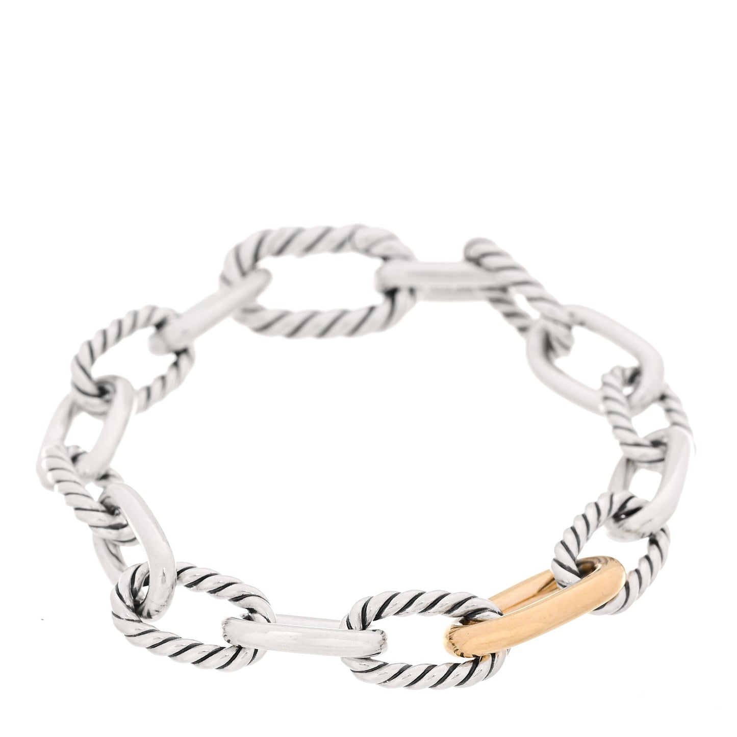 Sterling Silver 18K Yellow Gold 8.5mm Madison Chain Bracelet