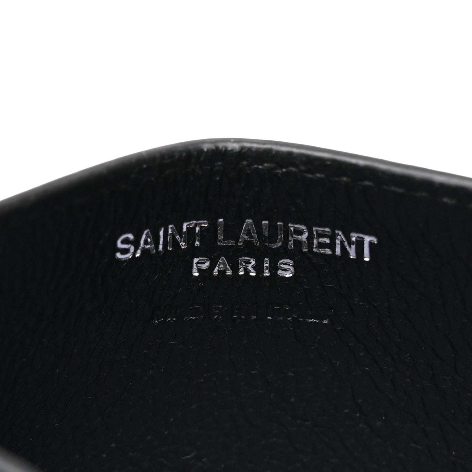Saint Laurent Grain De Poudre Matelasse Chevron Monogram Credit Card Case Black 7 of 8