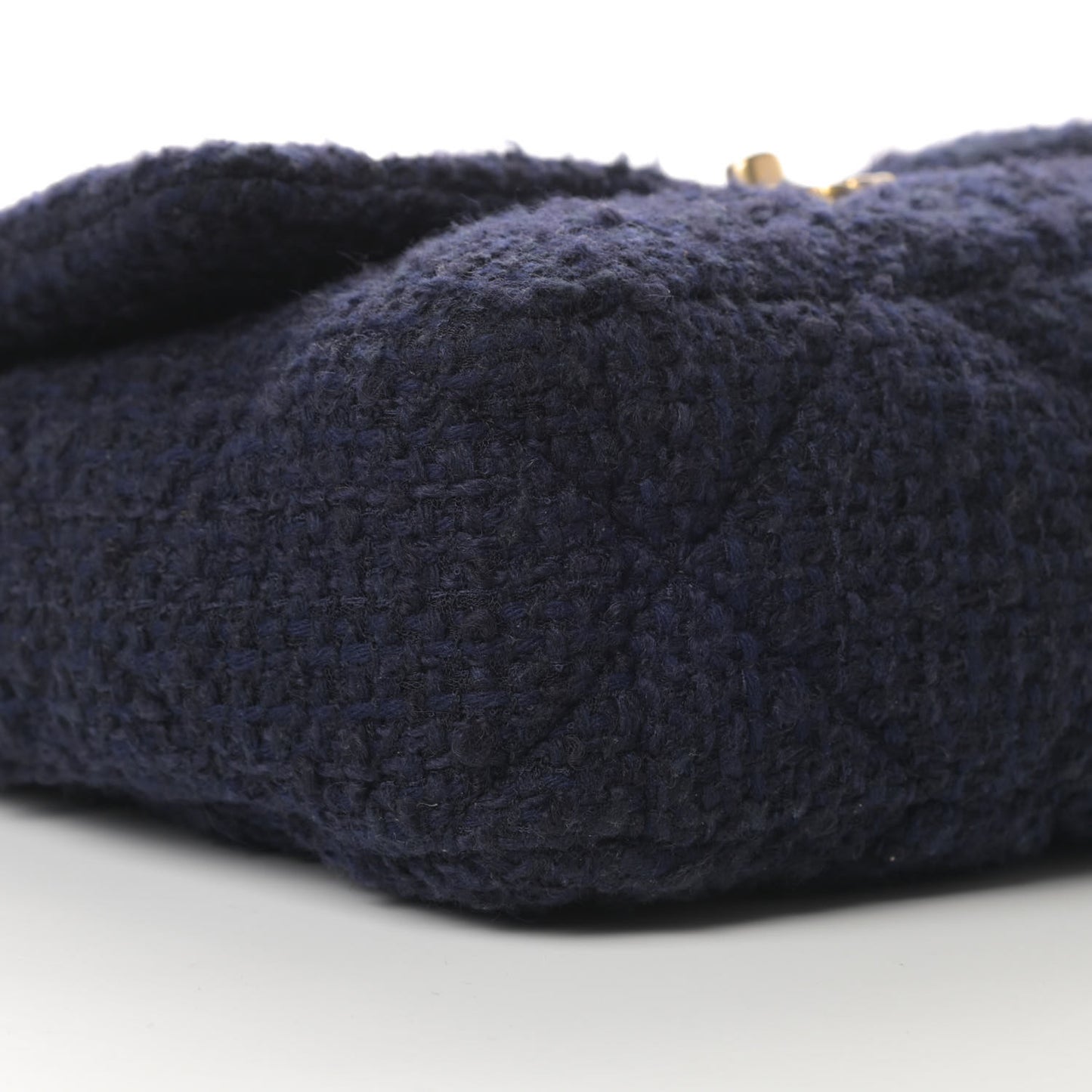 Tweed Quilted Large Chanel 19 Flap Navy Blue
