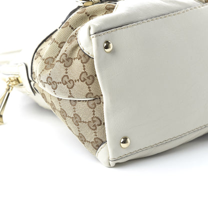 Gucci Monogram Medium Horsebit Nail Boston Off White 2 of 12