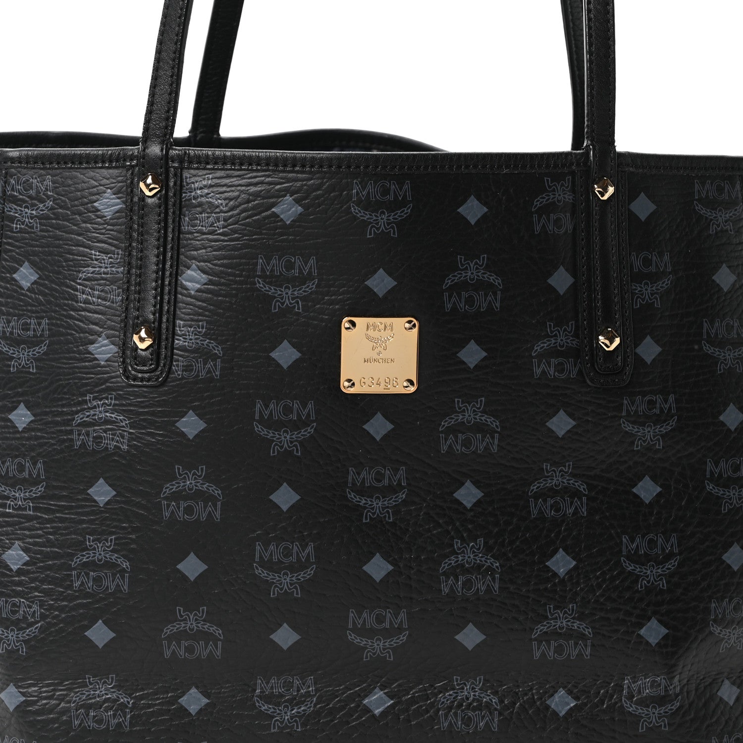 MCM Visetos Large Project Reversible Shopper Tote Black 7 of 15