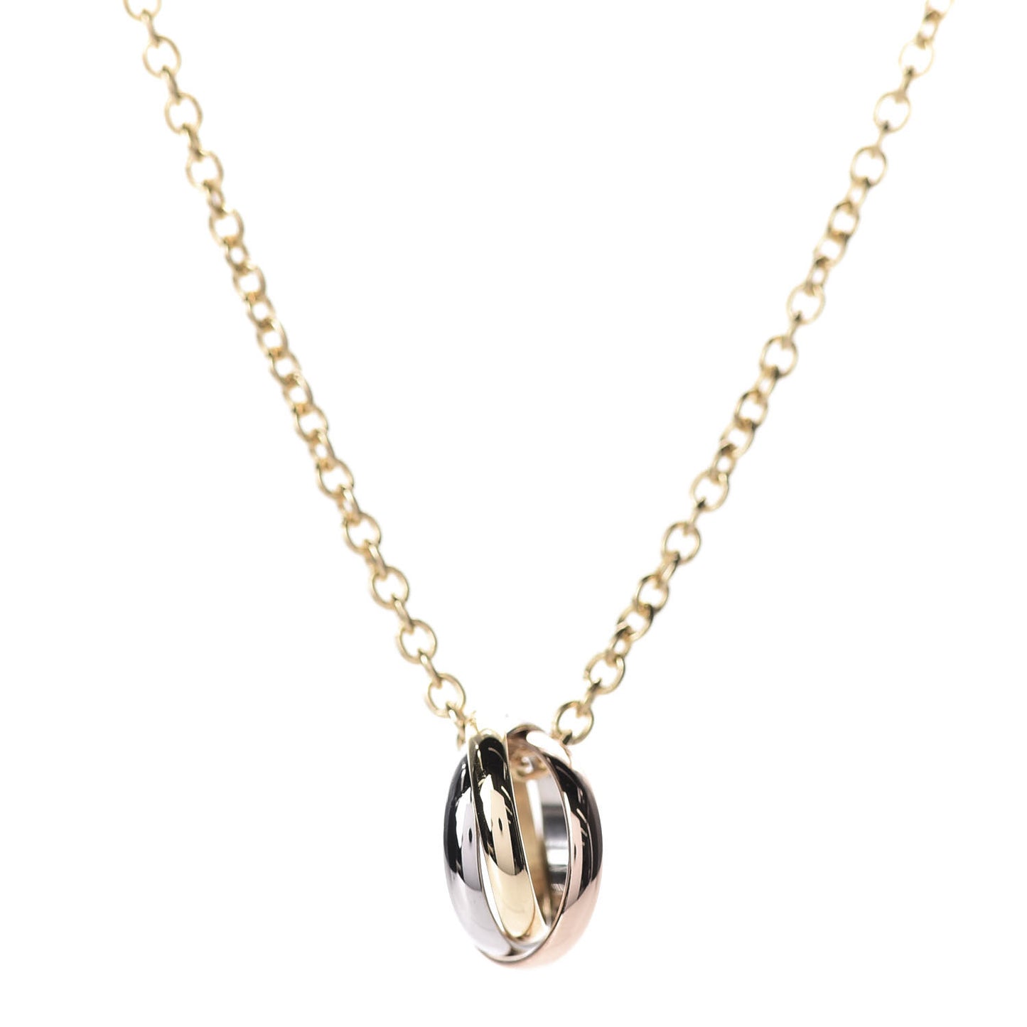 18K Pink Yellow White Gold Baby Trinity Pendant Necklace