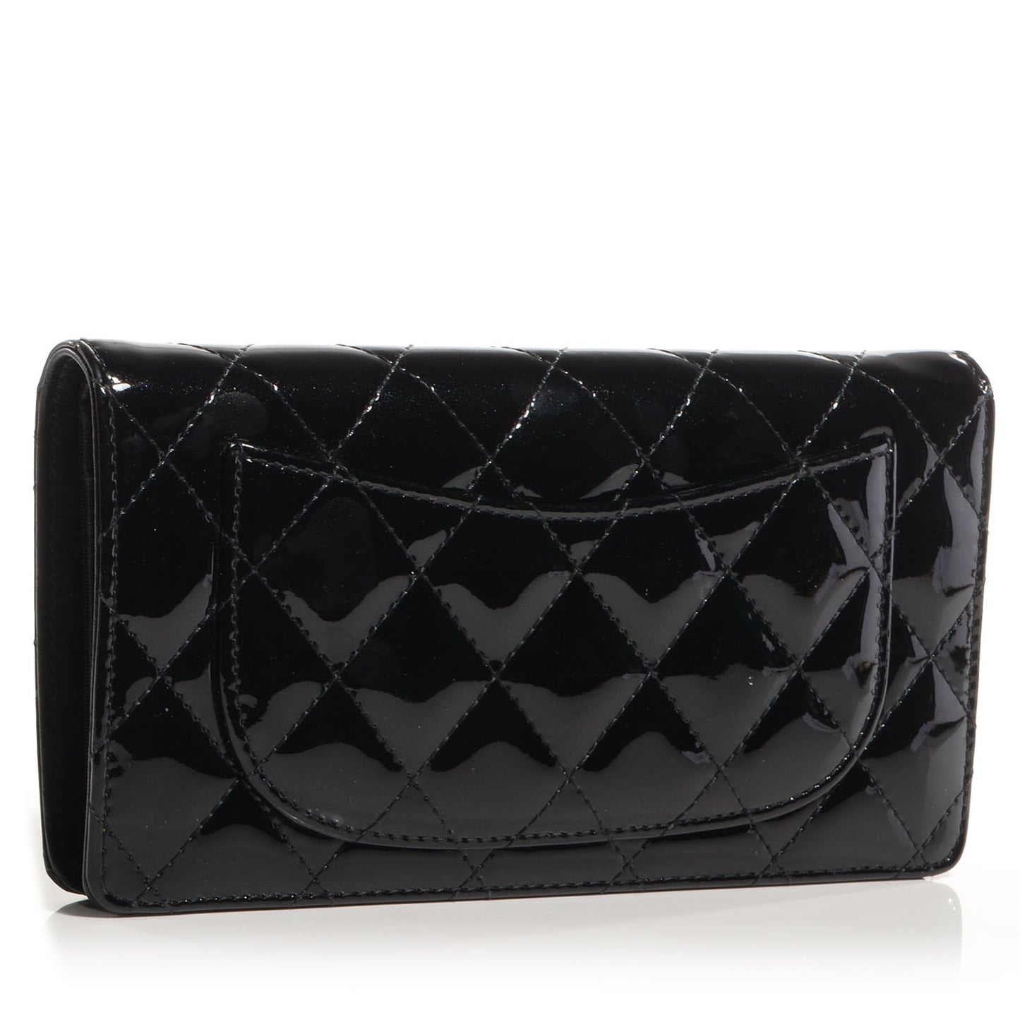 Glitter Patent Yen Wallet Black