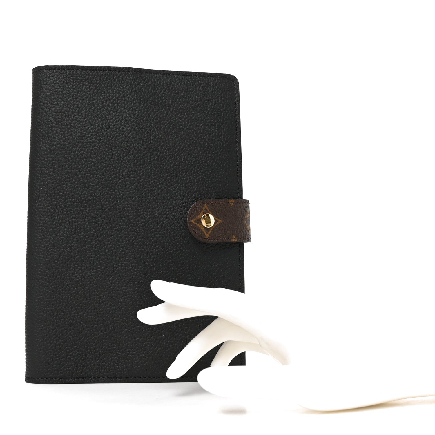 Louis Vuitton Grained Calfskin Monogram Charles Notebook Cover MM Black 2 of 6