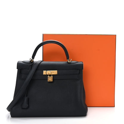 Hermes Togo Kelly Retourne 32 Black 10 of 10