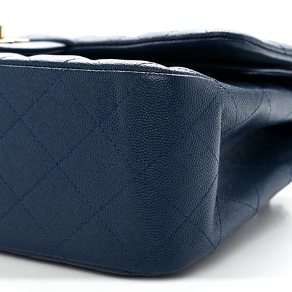 Chanel Caviar Quilted Jumbo Double Flap Navy Blue 10 of 10