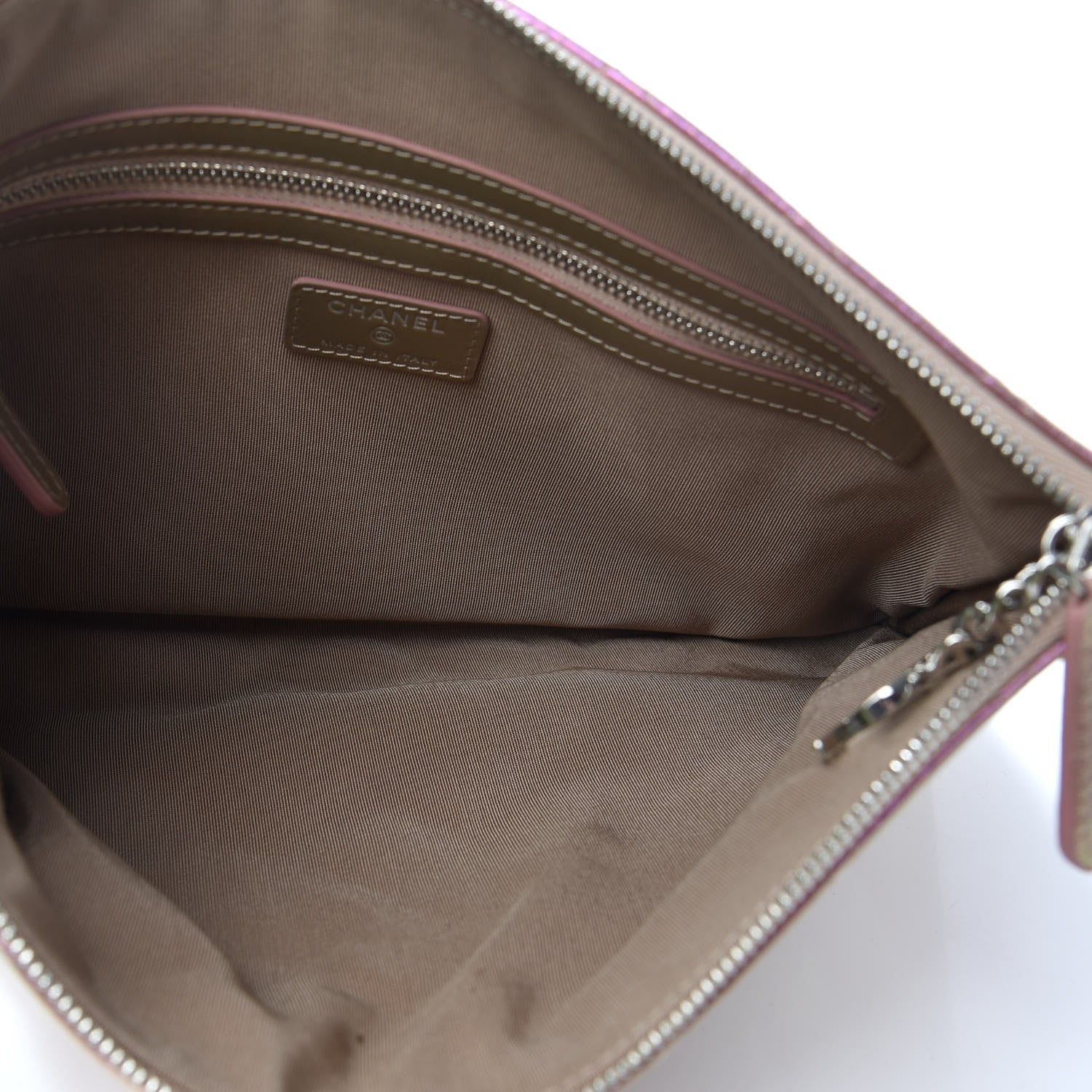 Chanel Iridescent Crumpled Calfskin Medium Cosmetic Case Pink 5 of 7