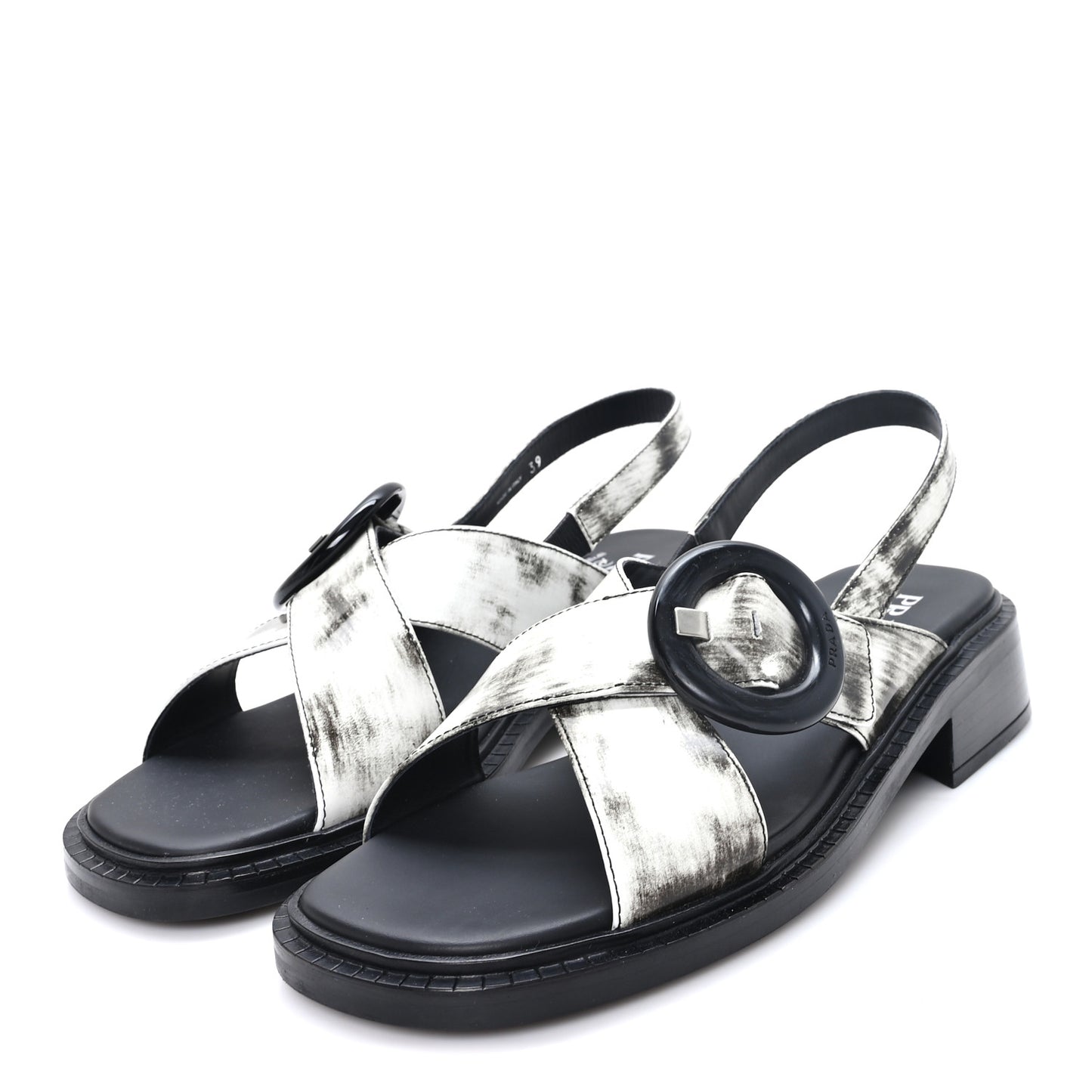 Spazzolato Fume Re-Edition 1996 Buckle Sandals 39 Bianco