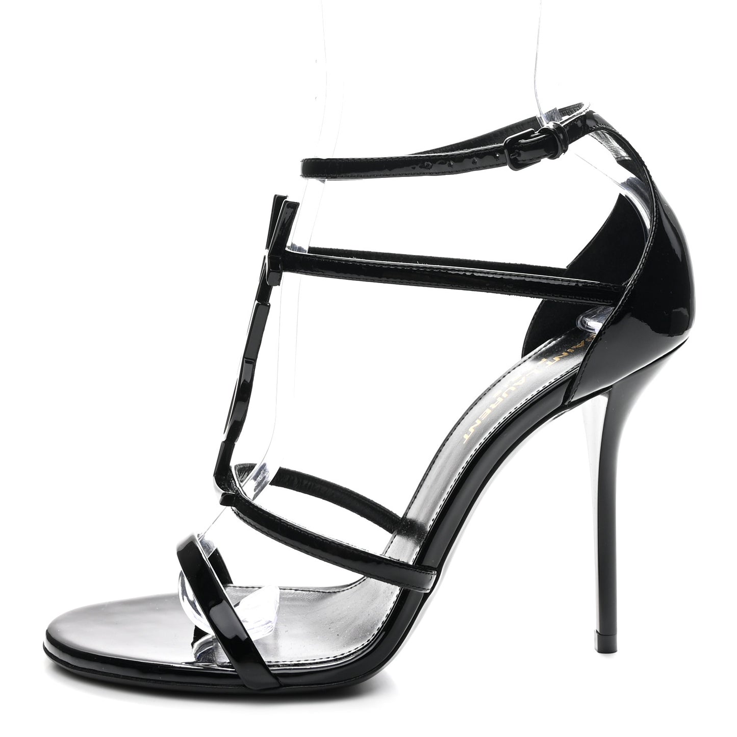 Vernice Chiffon Cassandra 100 Ankle Strap Sandals 37.5 Black