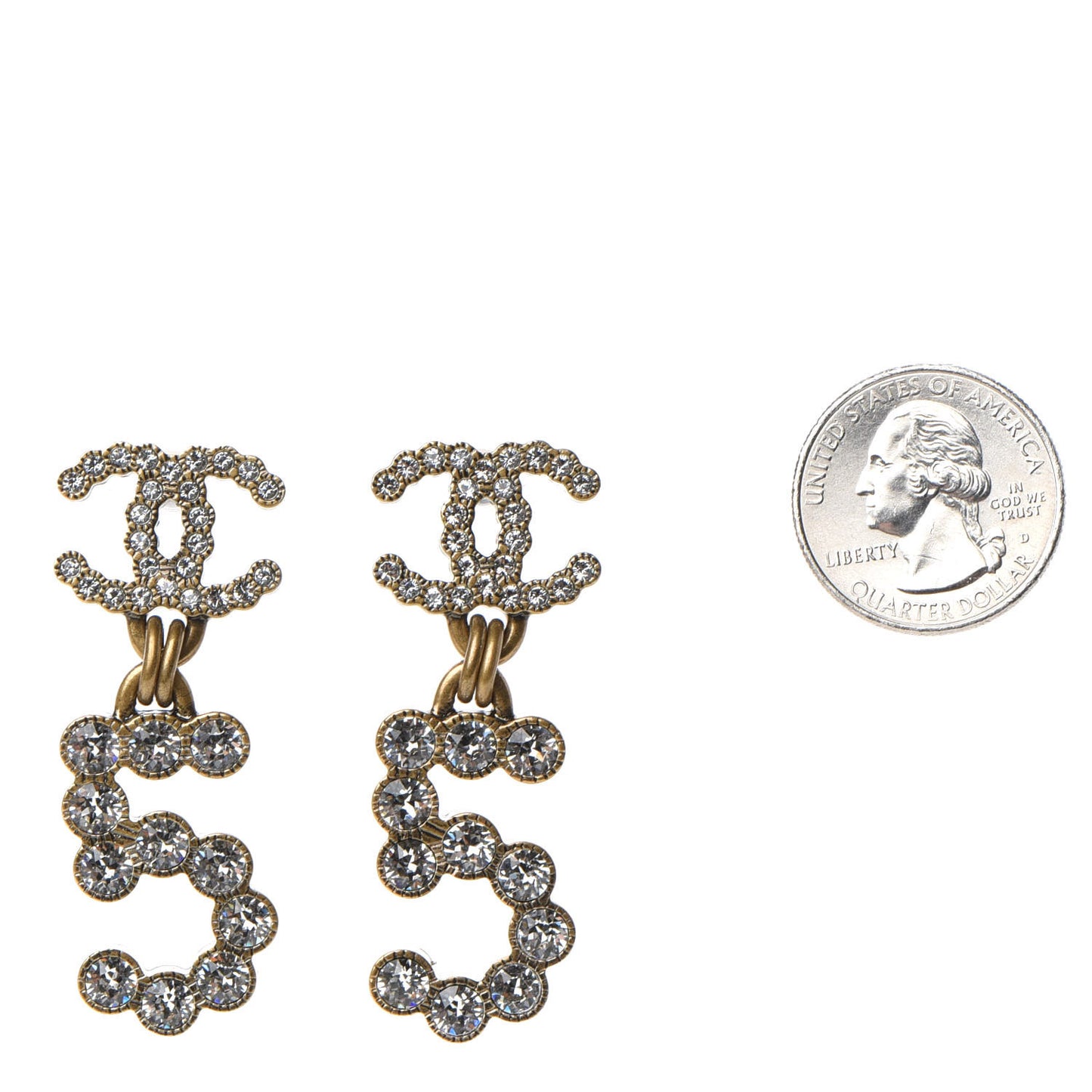 Metal Crystal City of Lights No 5 Drop Earrings Gold