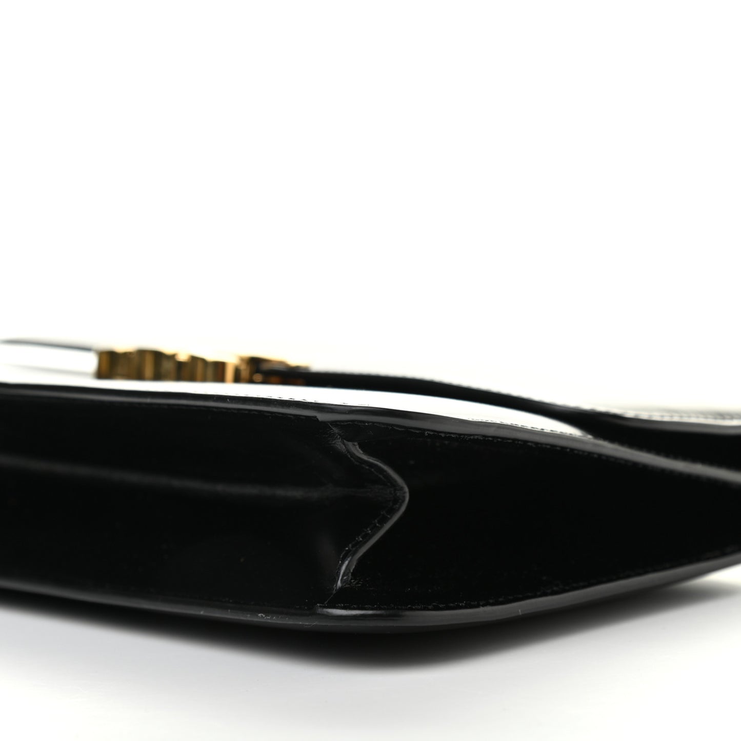 Shiny Calfskin Triomphe Clutch Black