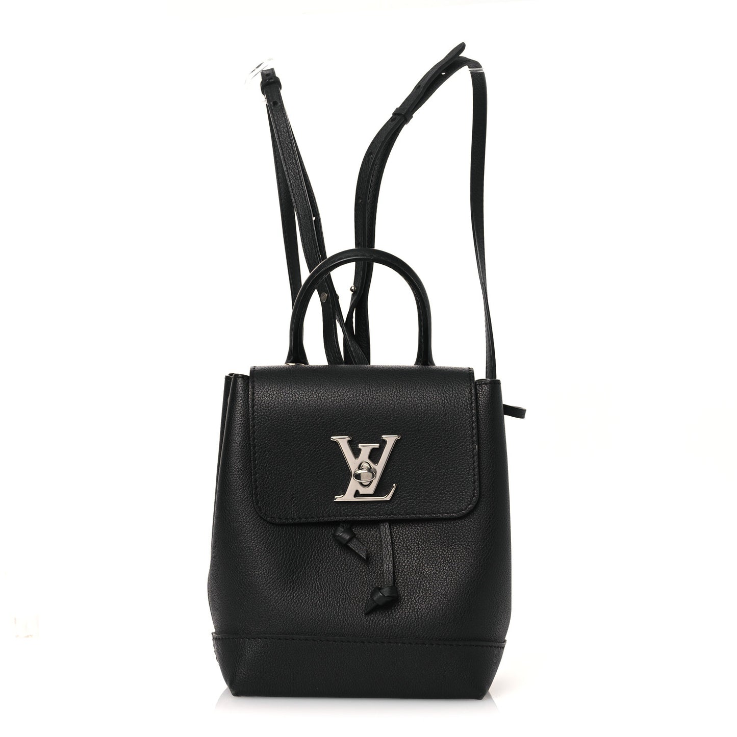 Calfskin Lockme Mini Backpack Black