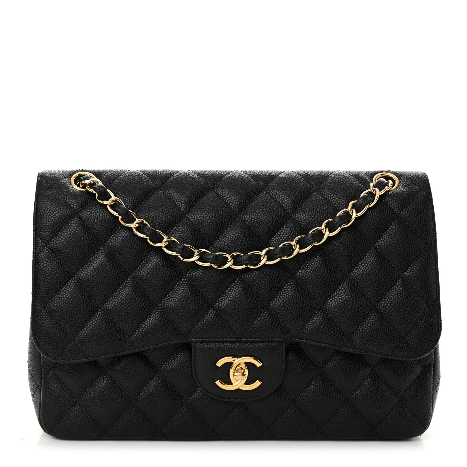 Chanel Caviar Quilted Jumbo Double Flap Black 1 of 17