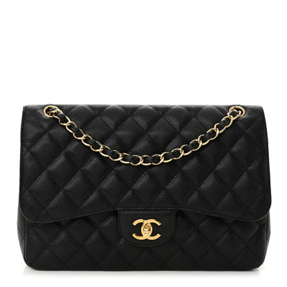 Chanel Caviar Quilted Jumbo Double Flap Black 1 of 17