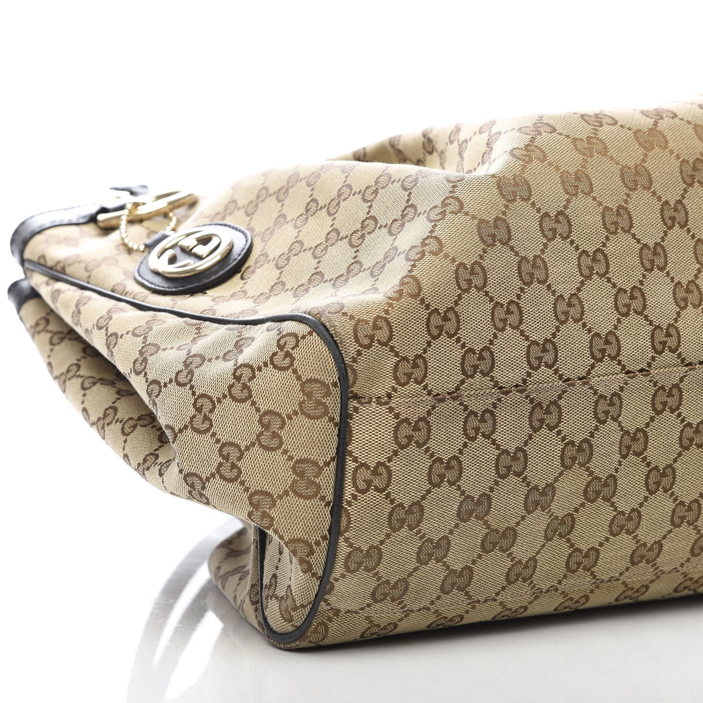 Monogram Large Sukey Tote Beige Ebony Black