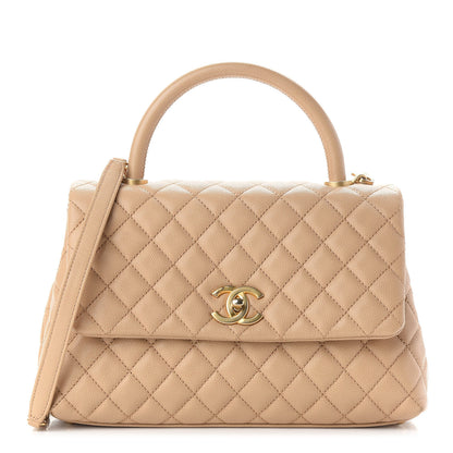 Chanel Caviar Quilted Small Coco Handle Flap Beige 1 of 10